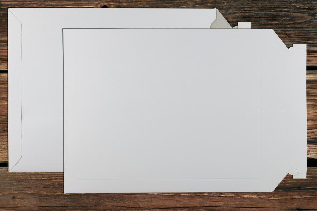 Kartontaschen 295x375 mm Haftklebend Weiß 500 g/qm